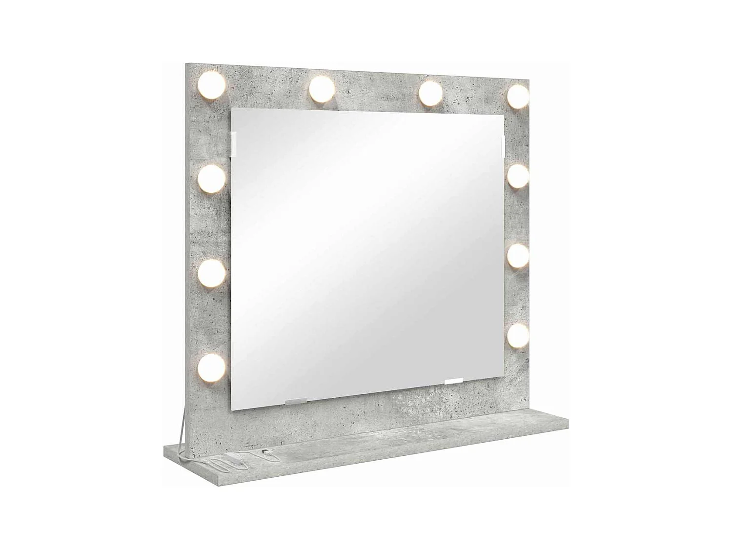 Miroir de vanité avec miroir Gris béton 60 x 55 x 18 cm