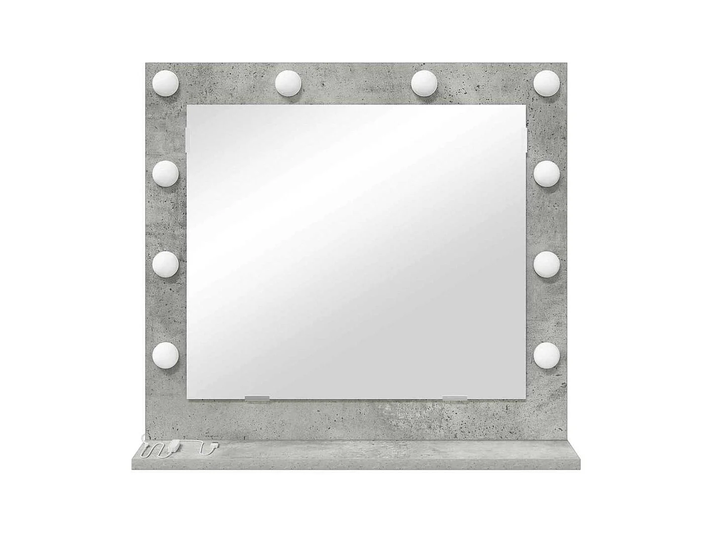 Miroir de vanité avec miroir Gris béton 60 x 55 x 18 cm