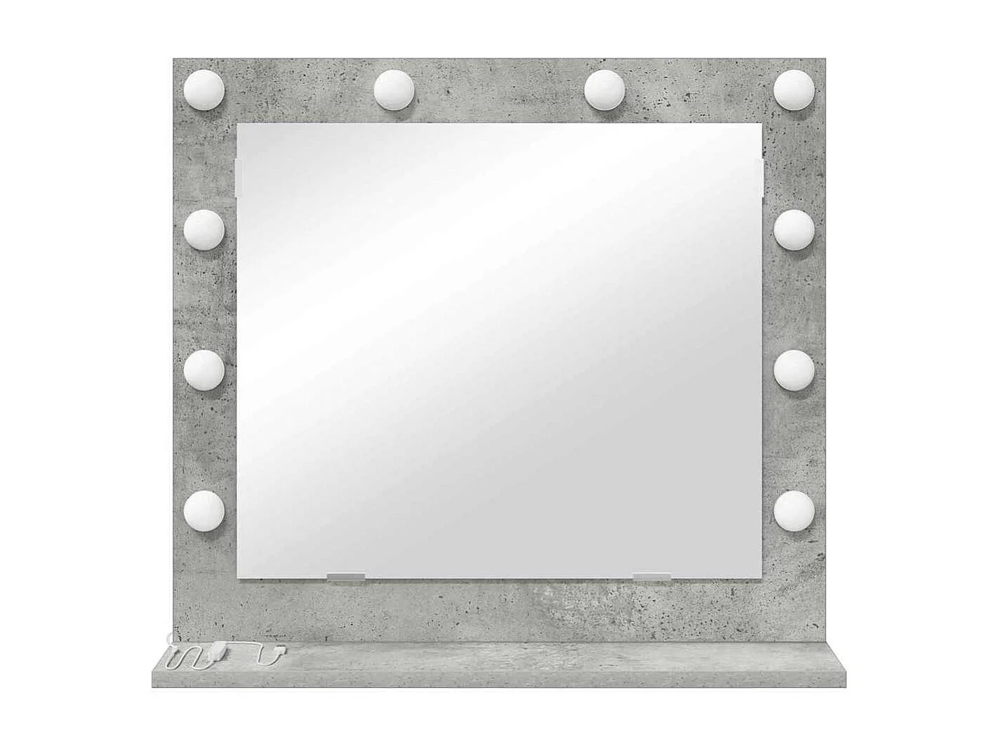 Miroir de vanité avec miroir Gris béton 60 x 55 x 18 cm