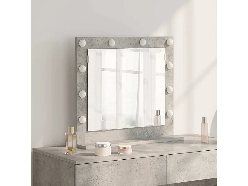 Miroir de vanité avec miroir Gris béton 60 x 55 x 18 cm