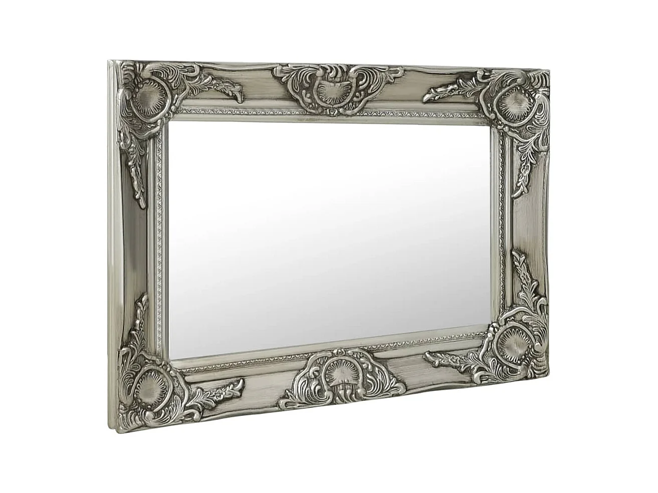 Wandspiegel in barokstijl 60x40 cm Zilver