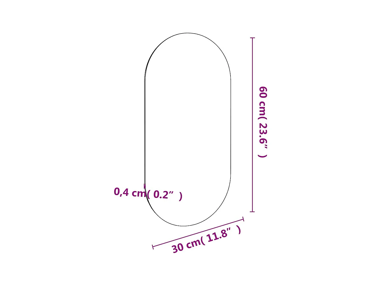 Espejo 60x30 cm Cristal