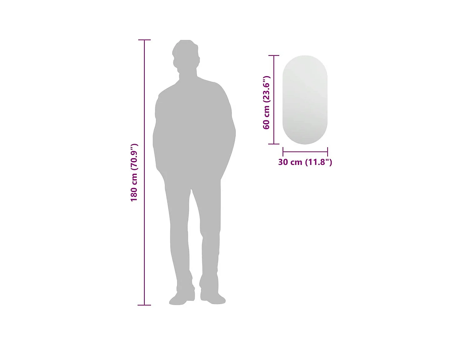 Espejo 60x30 cm Cristal