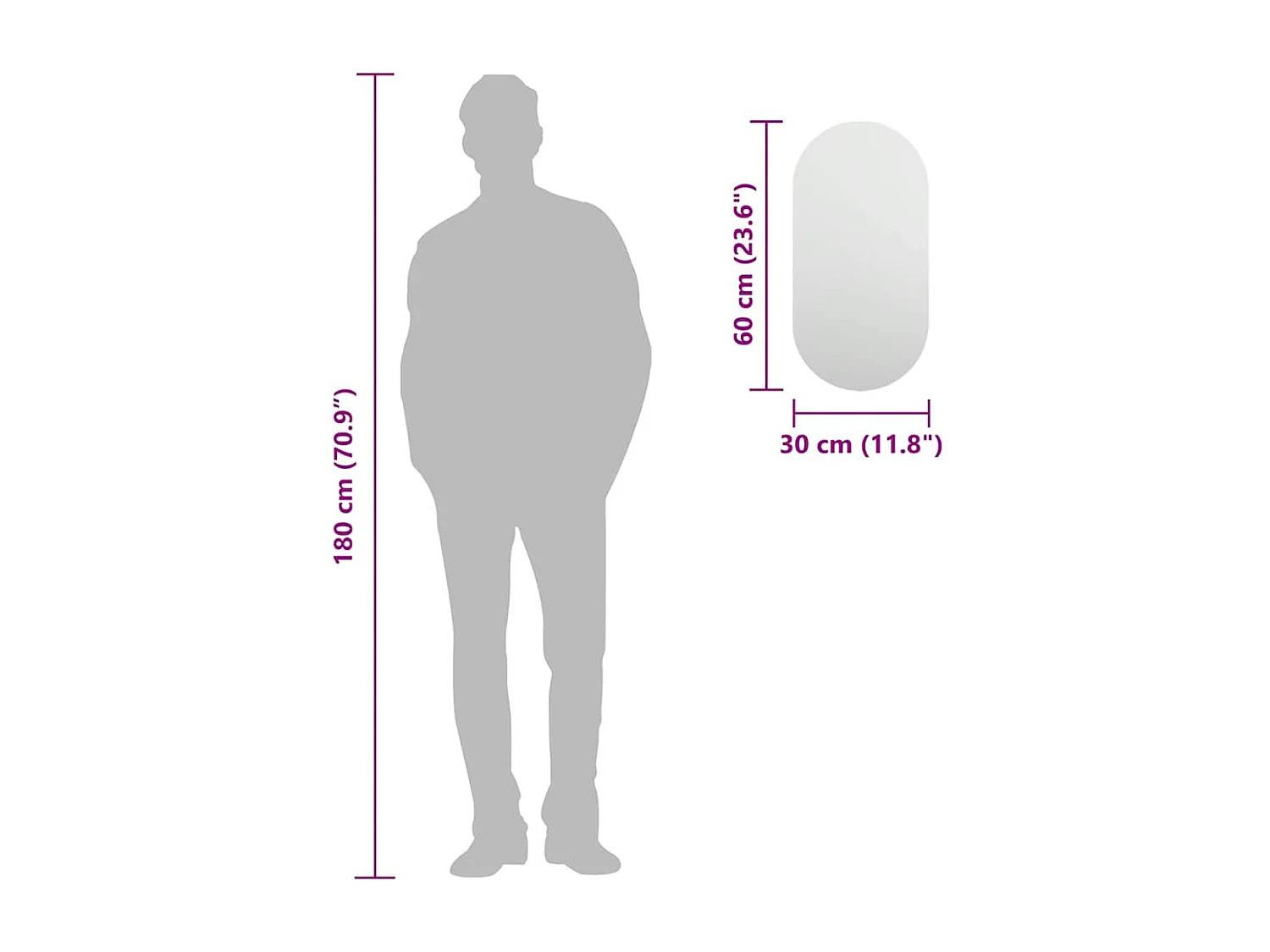 Specchio 60x30 cm Vetro