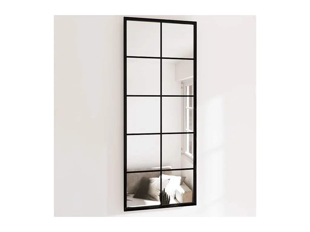 Wandspiegels 2 stuks zwart 100x40 cm metaal