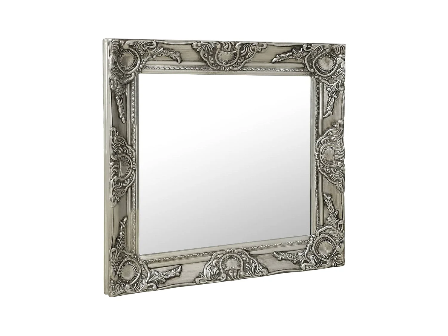 Specchio da parete in stile barocco 50x50 cm Argento