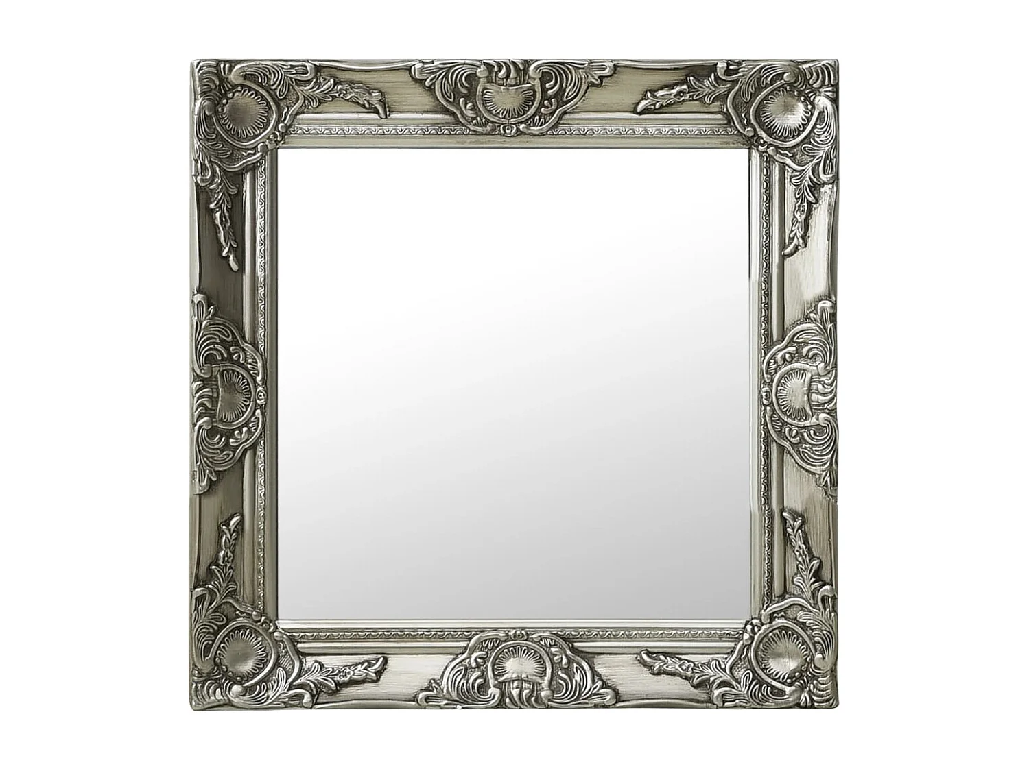 Specchio da parete in stile barocco 50x50 cm Argento