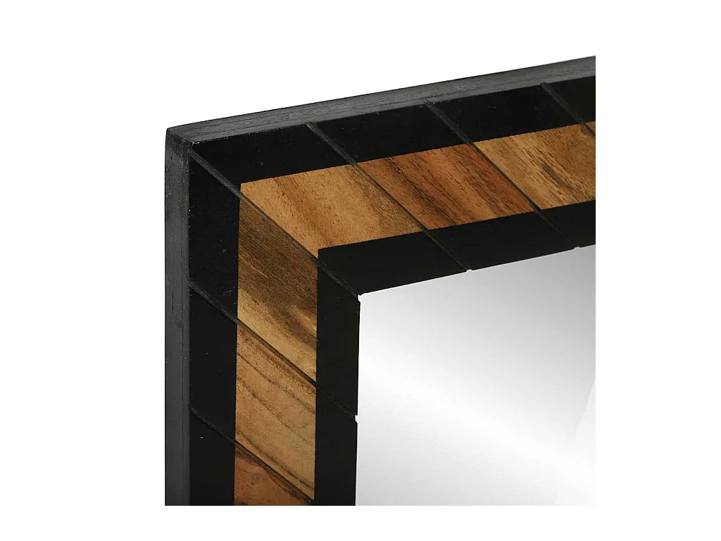 Miroir Noir et Marron 70 x 2 x 70 cm Bois massif d'acacia