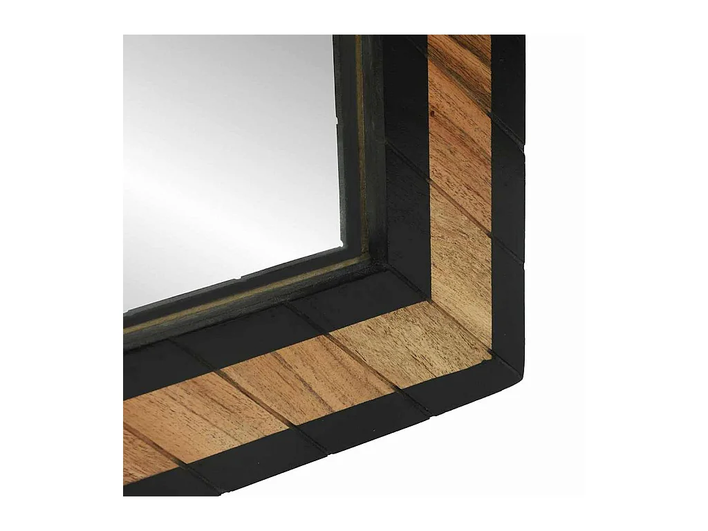 Miroir Noir et Marron 70 x 2 x 70 cm Bois massif d'acacia