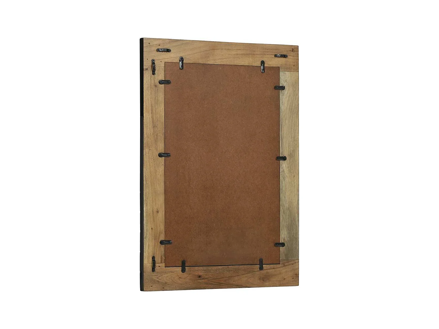 Zwarte en bruine spiegel 70 x 2 x 70 cm massief acaciahout