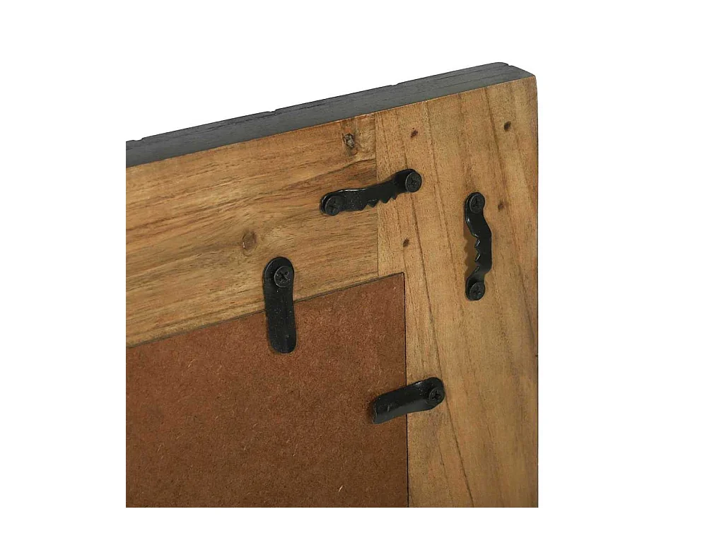 Zwarte en bruine spiegel 70 x 2 x 70 cm massief acaciahout