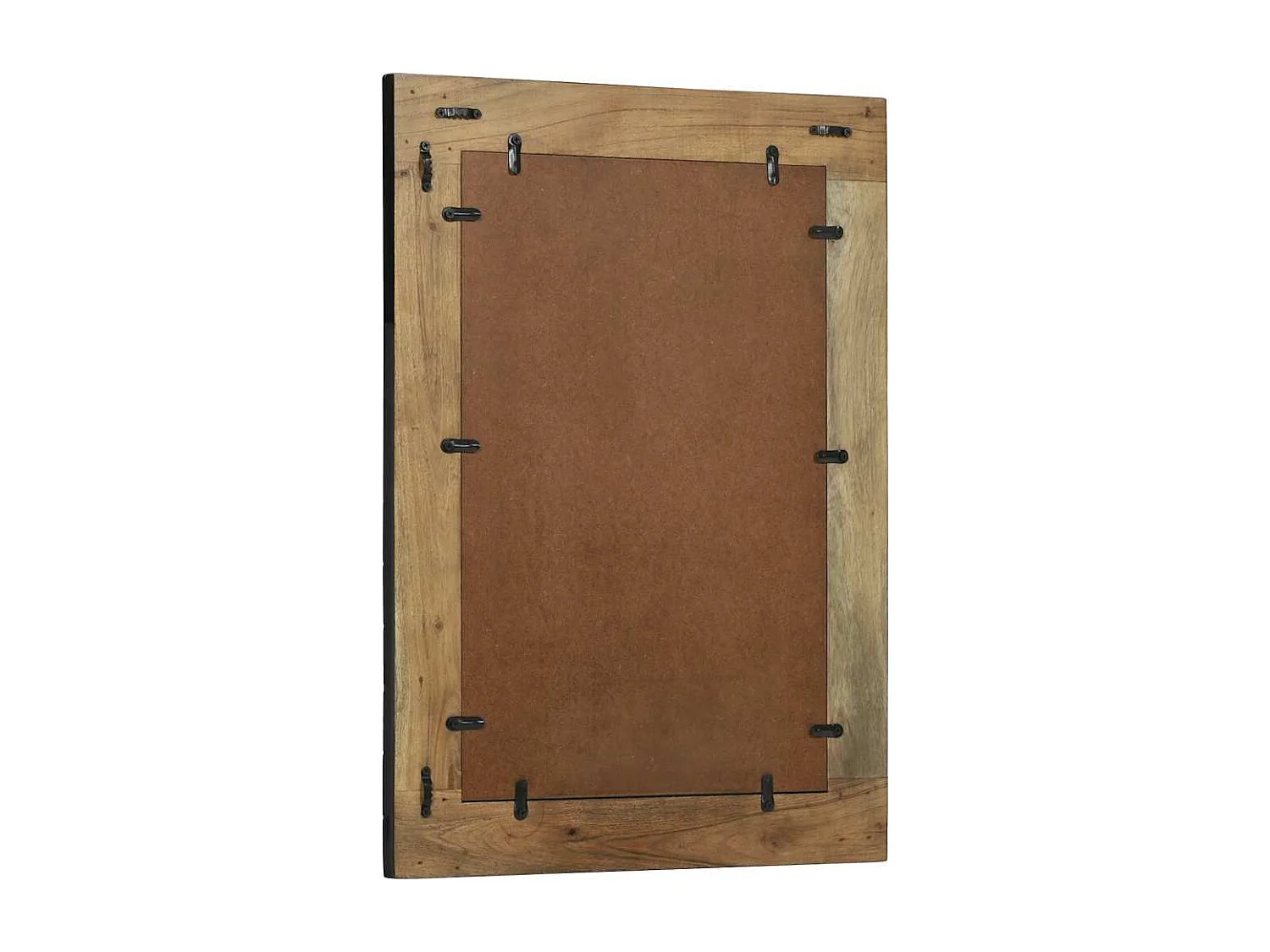 Miroir Noir et Marron 70 x 2 x 70 cm Bois massif d'acacia