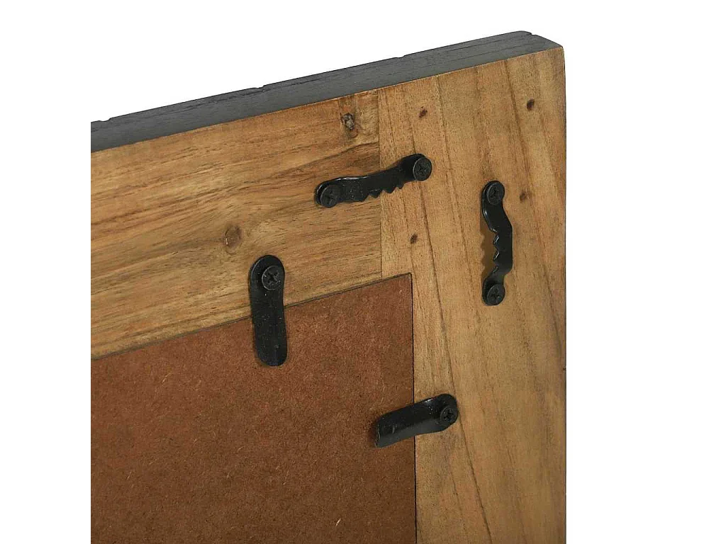 Miroir Noir et Marron 70 x 2 x 70 cm Bois massif d'acacia
