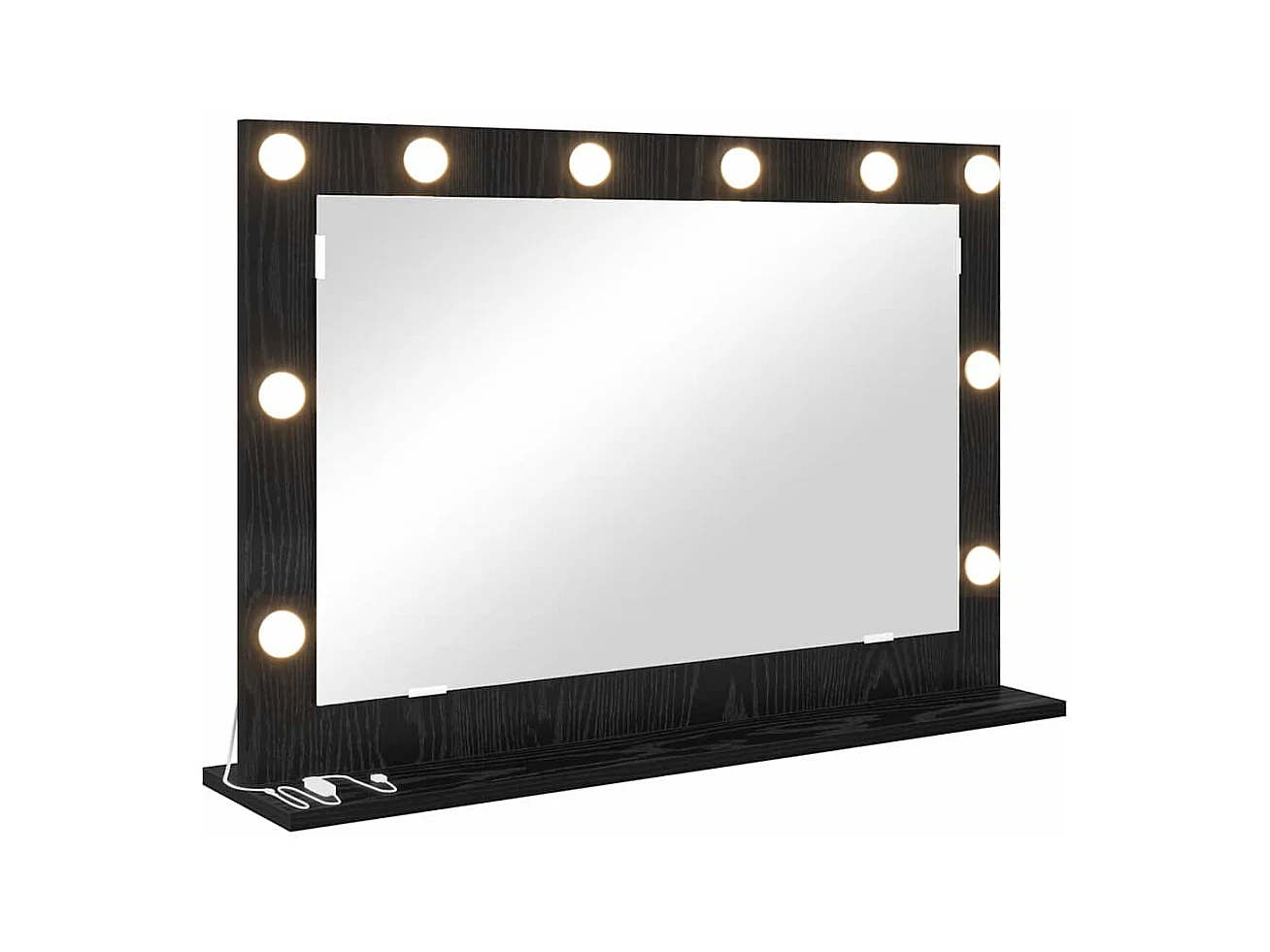 Miroir de vanité avec miroir Chêne noir 80 x 15 x 18 cm