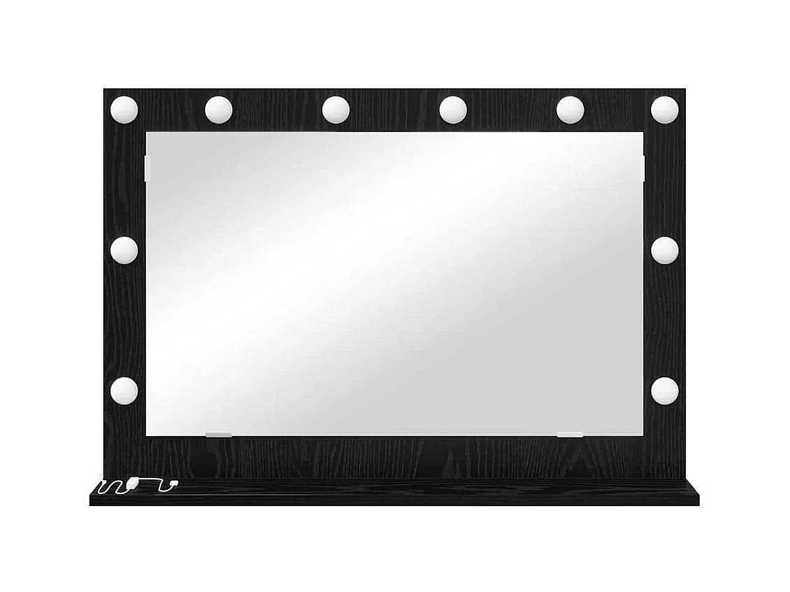 Miroir de vanité avec miroir Chêne noir 80 x 15 x 18 cm