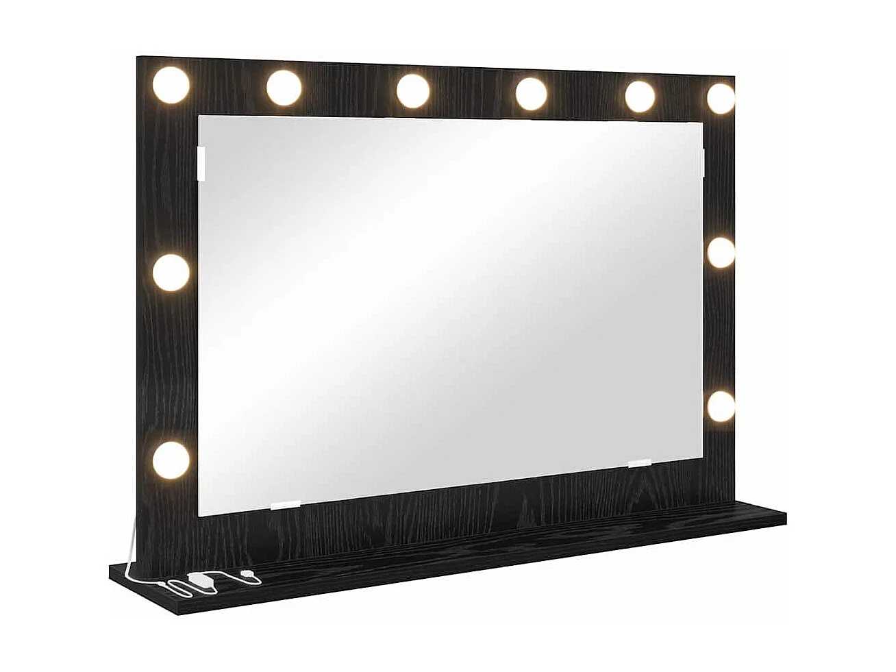 Espejo de tocador con espejo Roble negro 80 x 15 x 18 cm