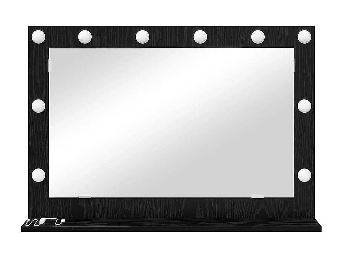 Miroir de vanité avec miroir Chêne noir 80 x 15 x 18 cm