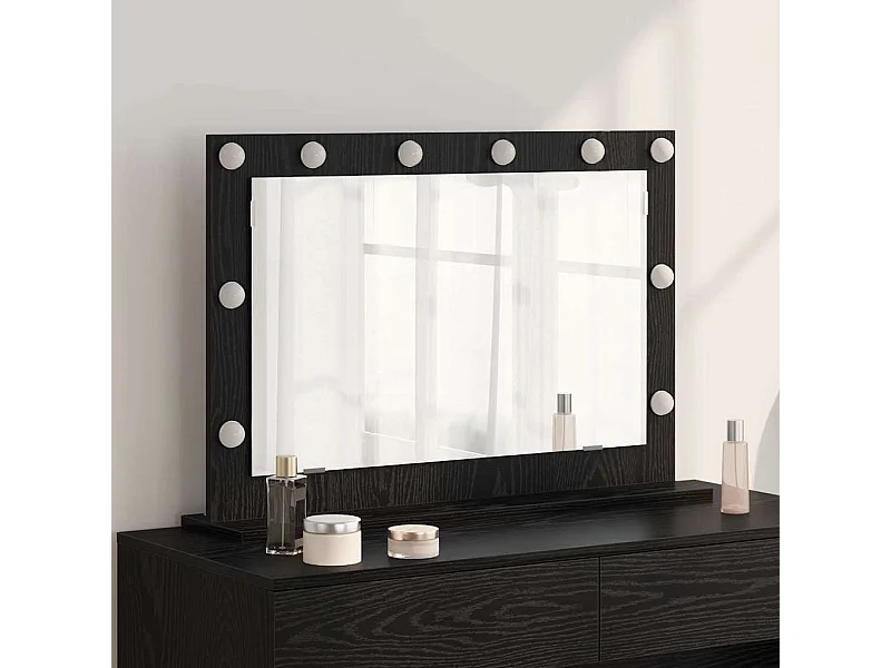 Miroir de vanité avec miroir Chêne noir 80 x 15 x 18 cm