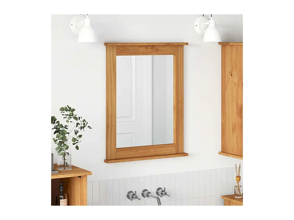 Miroir VIGO marron miel 55,5 x 5 x 70 cm Bois massif en pin