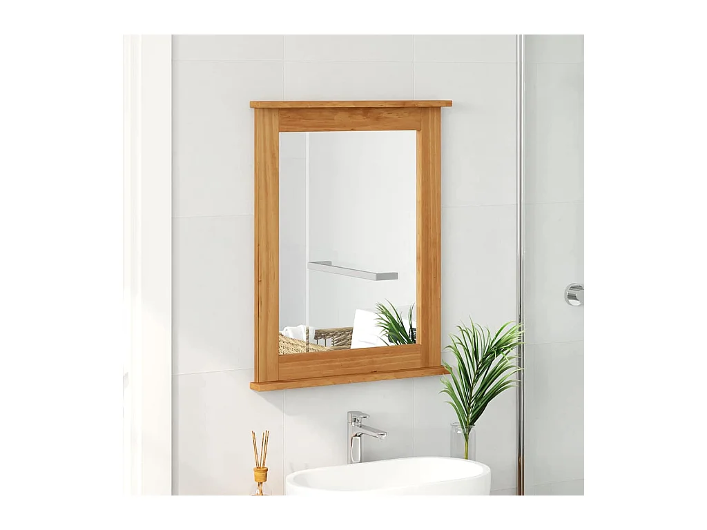 Miroir VIGO marron miel 55,5 x 5 x 70 cm Bois massif en pin