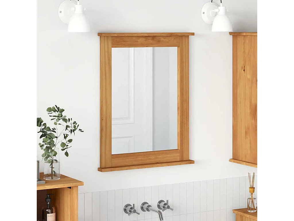 Miroir VIGO marron miel 55,5 x 5 x 70 cm Bois massif en pin