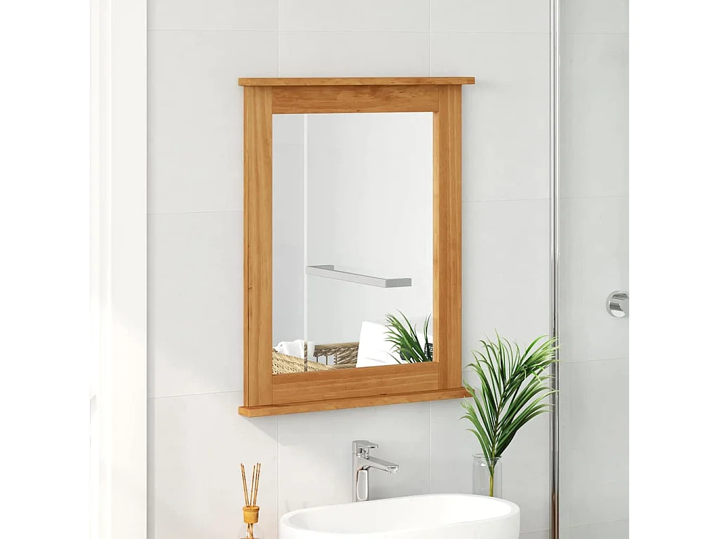 Miroir VIGO marron miel 55,5 x 5 x 70 cm Bois massif en pin