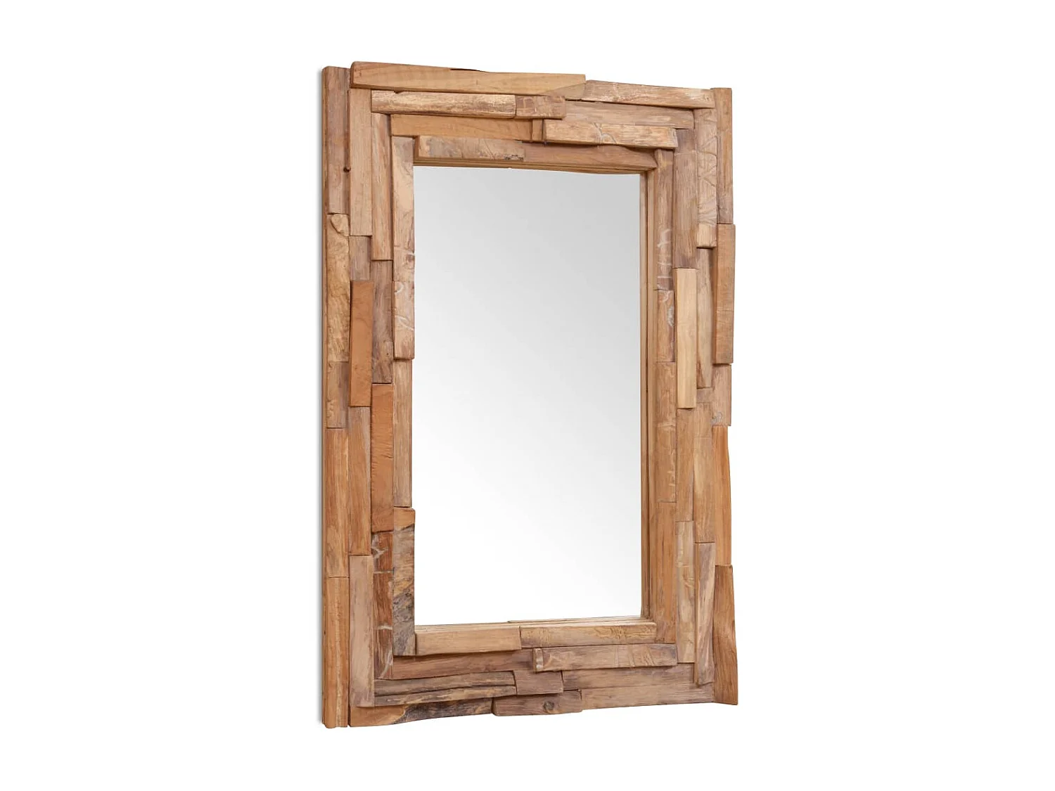 Specchio decorativo in teak 90x60 cm rettangolare