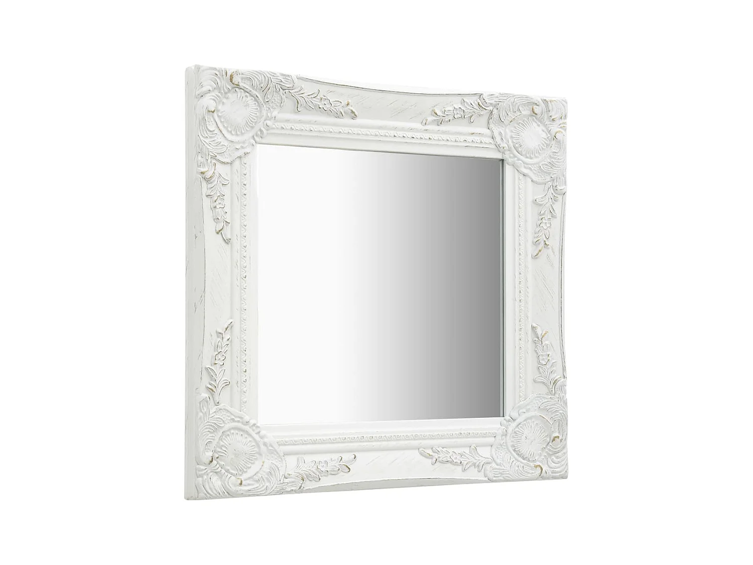 Specchio da parete in stile barocco 40x40 cm Bianco