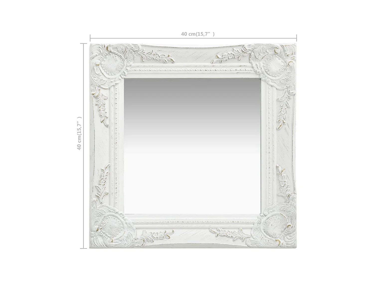 Specchio da parete in stile barocco 40x40 cm Bianco