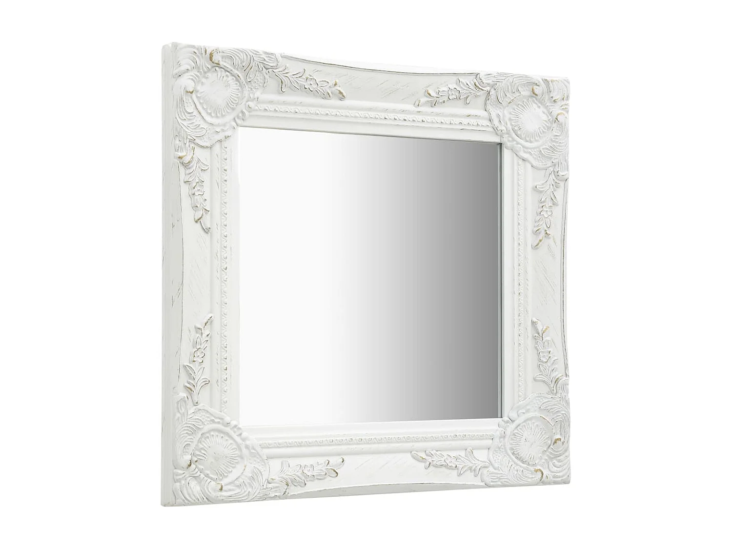 Espejo de pared estilo barroco 40x40 cm Blanco