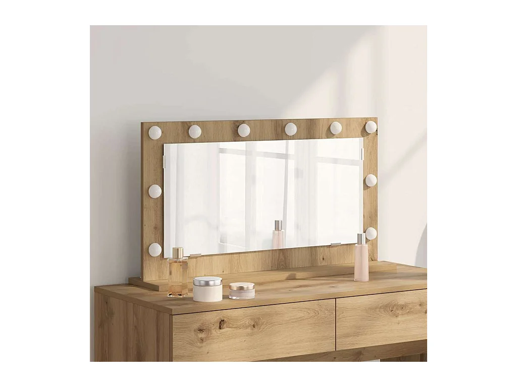 Miroir de vanité avec miroir Chêne artisanal 80 x 45 x 18 cm