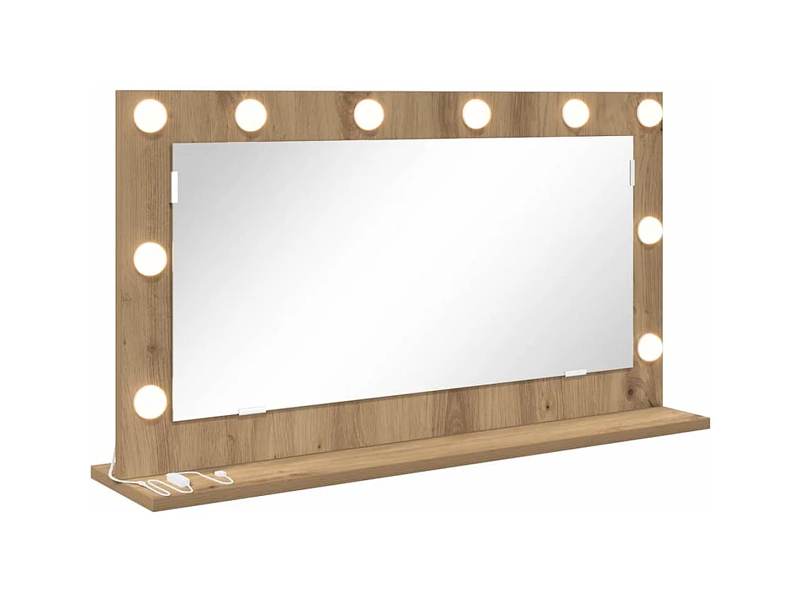 Miroir de vanité avec miroir Chêne artisanal 80 x 45 x 18 cm