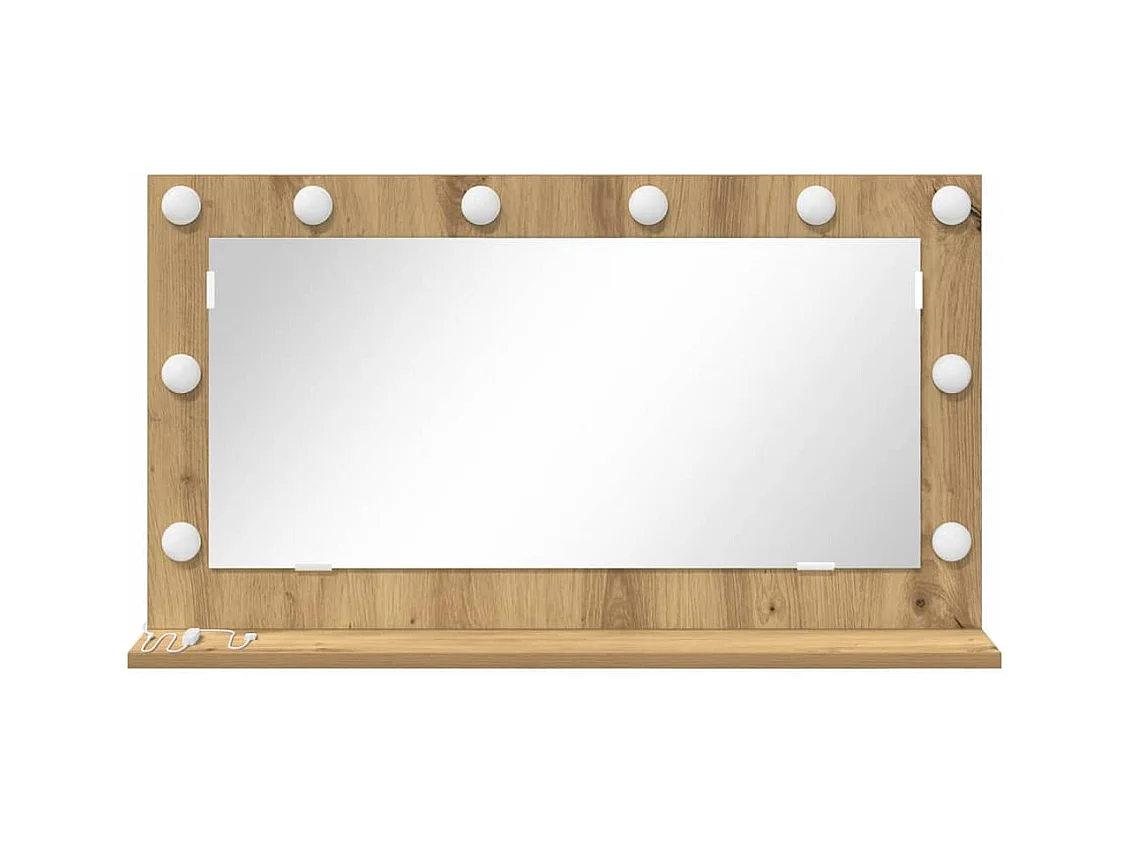 Miroir de vanité avec miroir Chêne artisanal 80 x 45 x 18 cm
