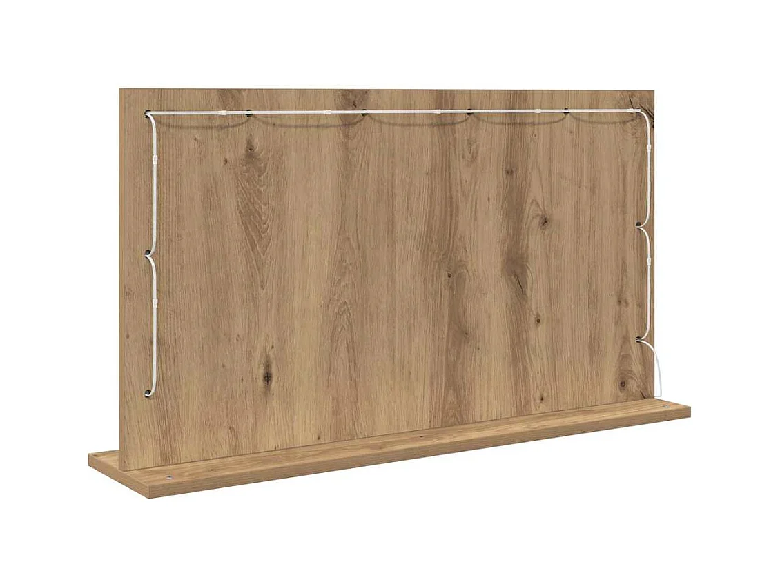 Miroir de vanité avec miroir Chêne artisanal 80 x 45 x 18 cm