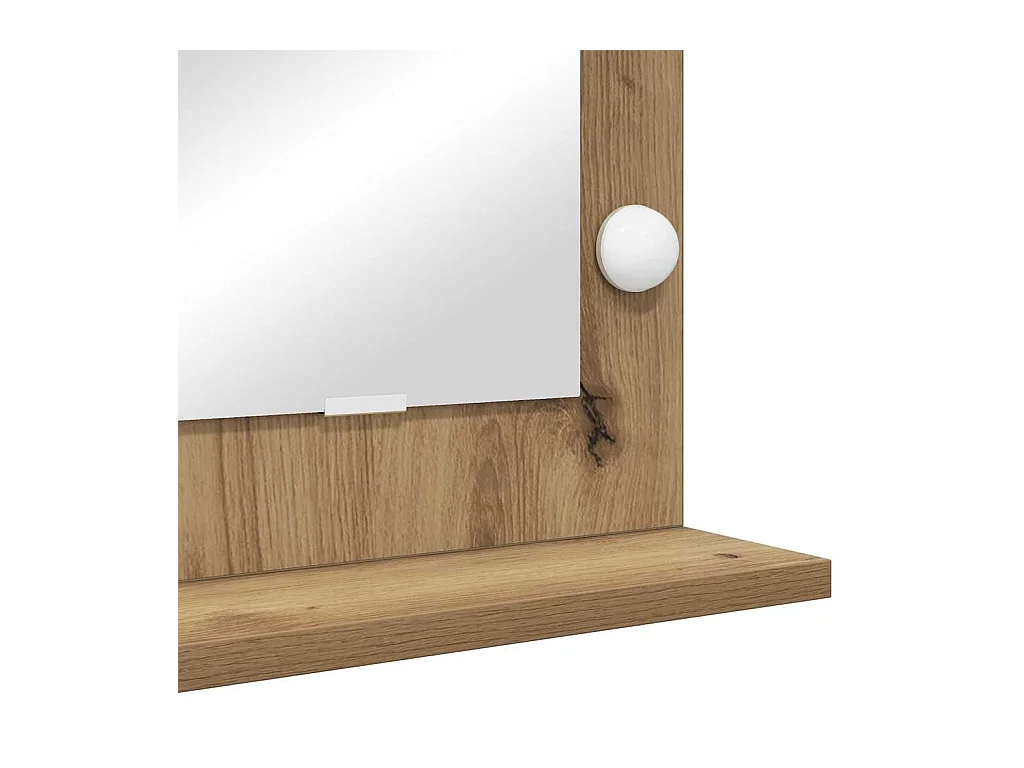 Miroir de vanité avec miroir Chêne artisanal 80 x 45 x 18 cm