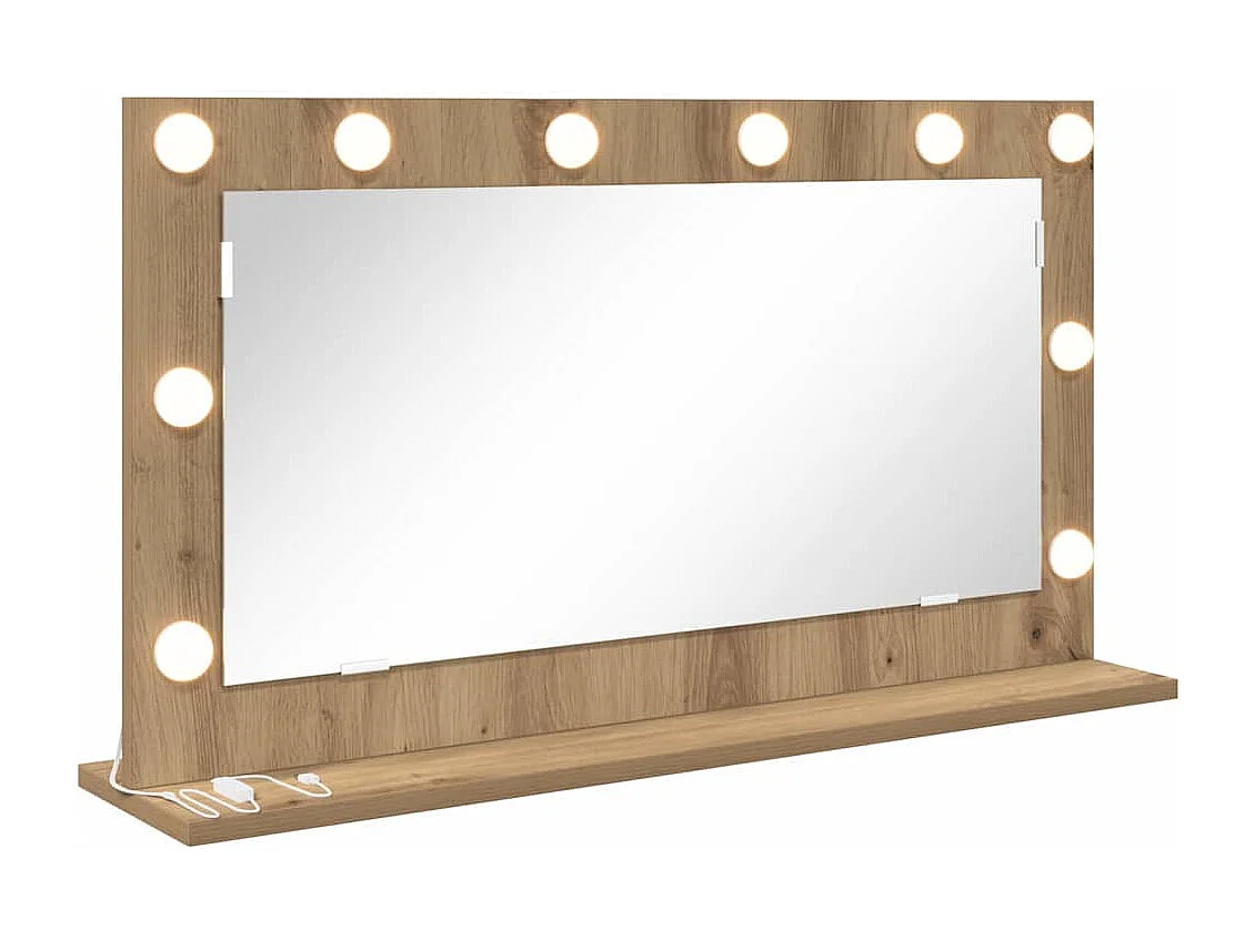 Miroir de vanité avec miroir Chêne artisanal 80 x 45 x 18 cm