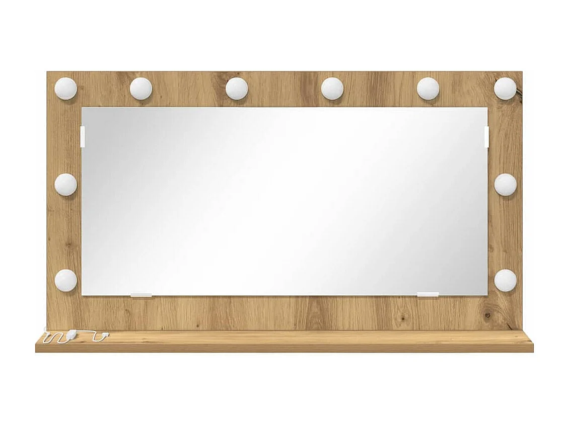 Miroir de vanité avec miroir Chêne artisanal 80 x 45 x 18 cm