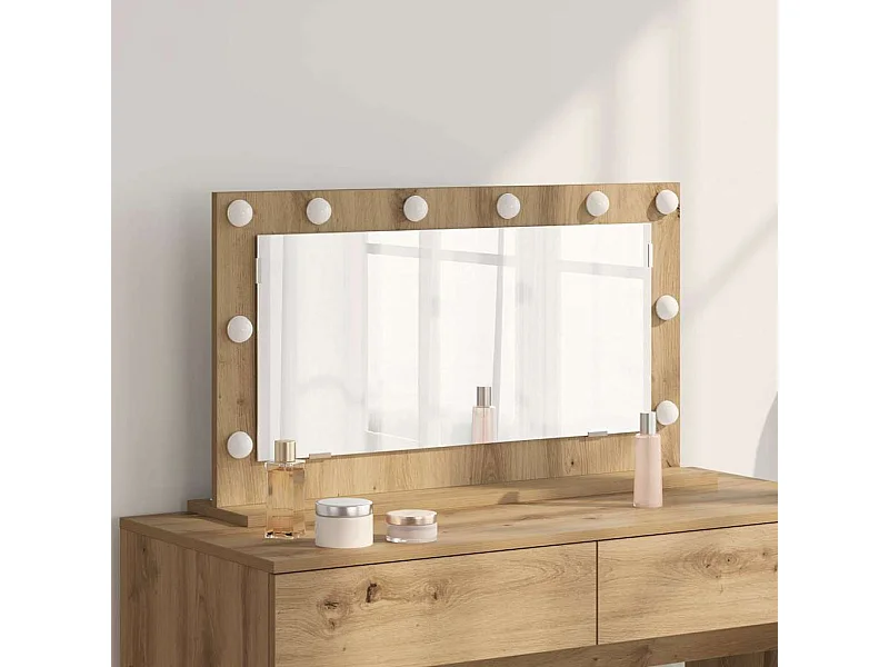 Miroir de vanité avec miroir Chêne artisanal 80 x 45 x 18 cm