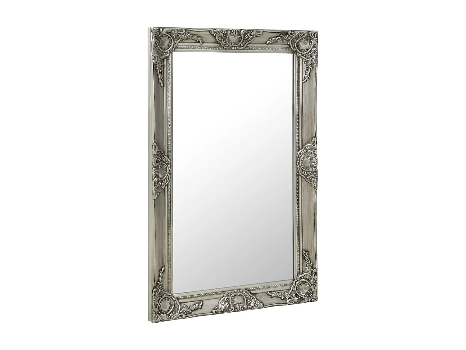 Specchio da parete in stile barocco 50x80 cm Argento