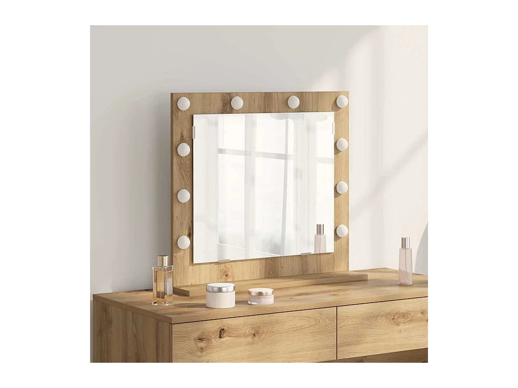 Miroir de vanité avec miroir Chêne artisanal 60 x 55 x 18 cm