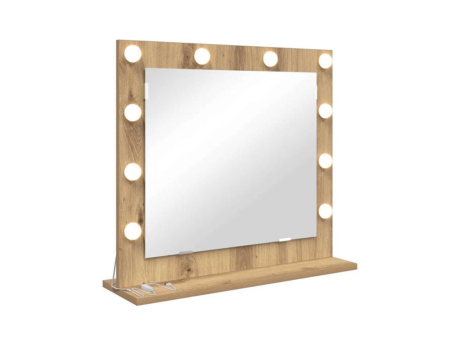 Miroir de vanité avec miroir Chêne artisanal 60 x 55 x 18 cm