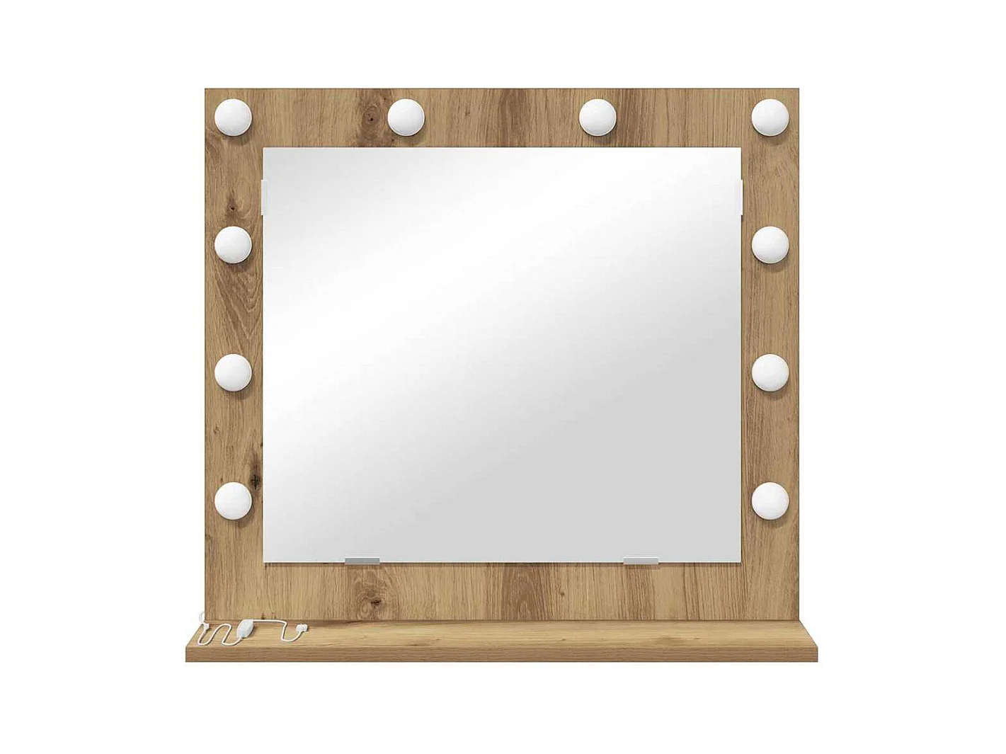 Miroir de vanité avec miroir Chêne artisanal 60 x 55 x 18 cm