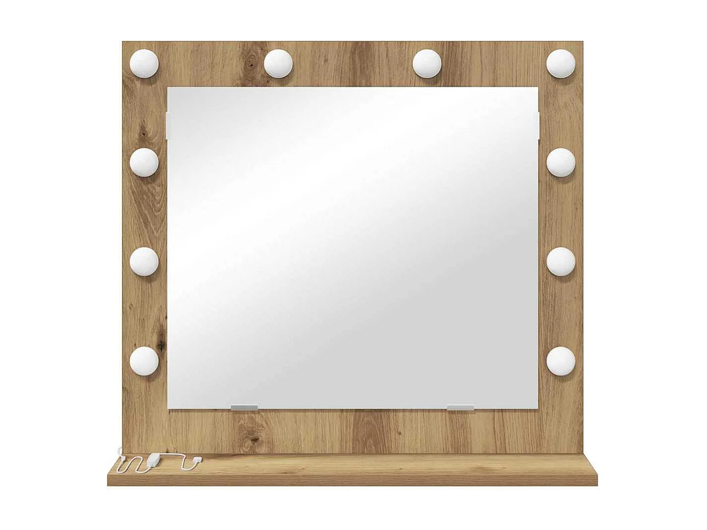 Miroir de vanité avec miroir Chêne artisanal 60 x 55 x 18 cm