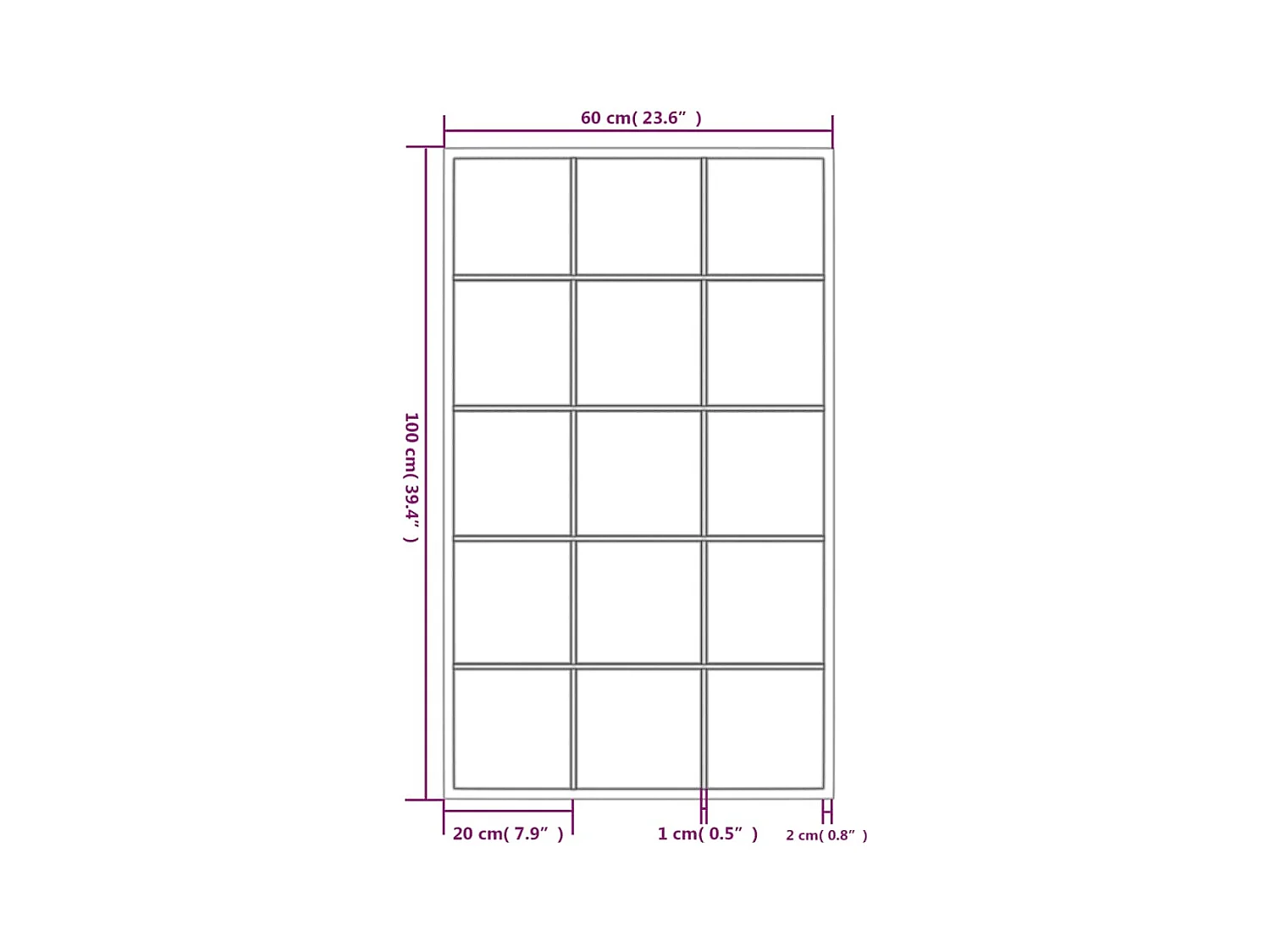 Wandspiegels 6 stuks zwart 100x60 cm metaal