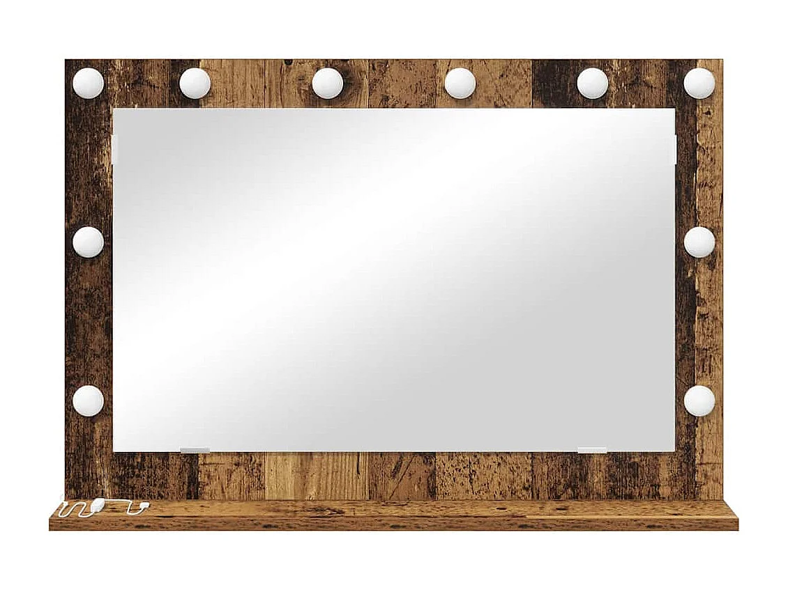 Kaptafelspiegel met spiegel Antiek hout 80 x 55 x 18 cm