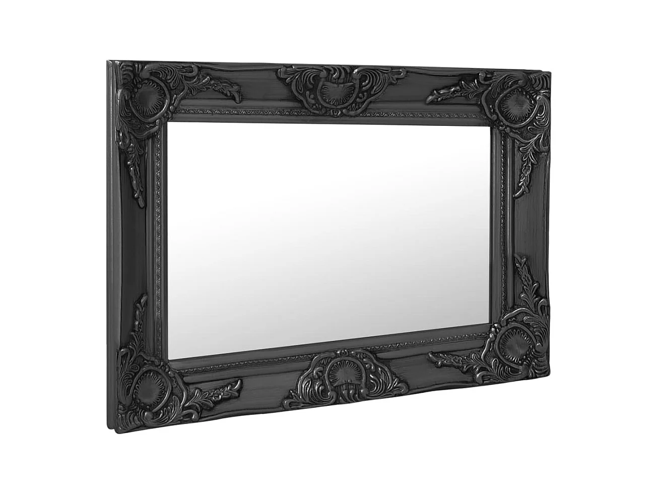 Wandspiegel in barokstijl 60x40 cm zwart
