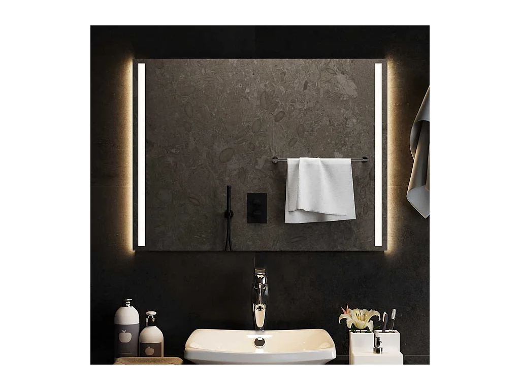 Miroir de salle de bain à LED 80x60 cm