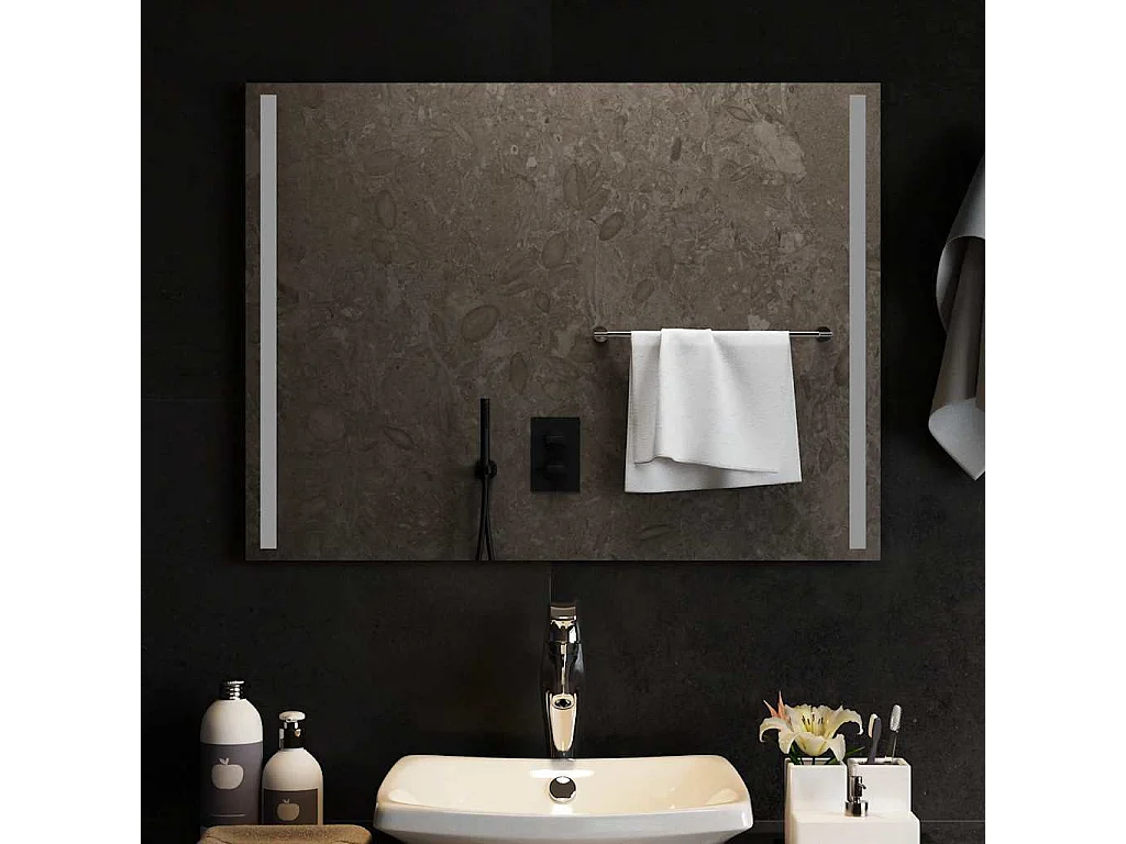 Miroir de salle de bain à LED 80x60 cm