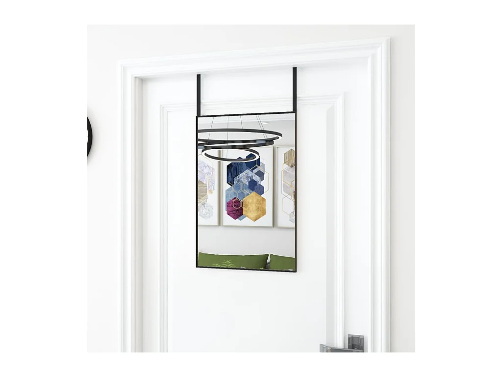 Zwarte buitenspiegel 40x60 cm Glas en aluminium