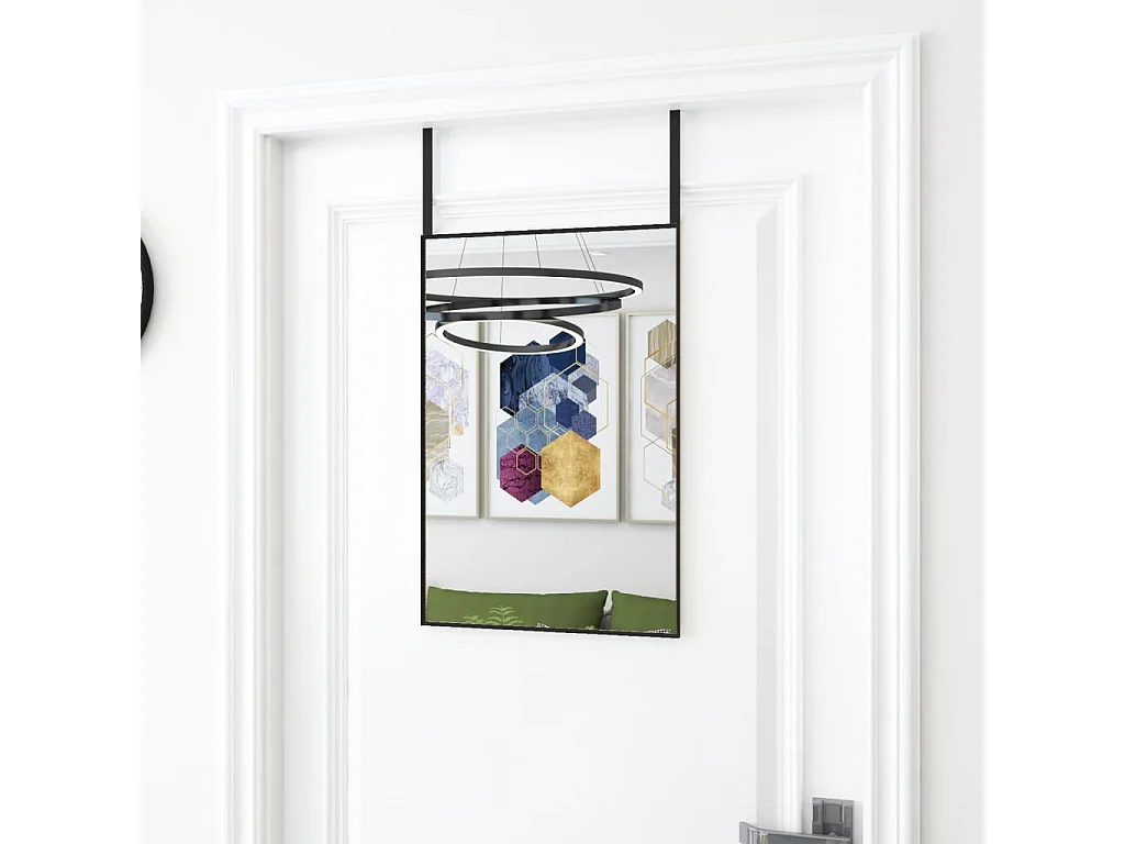 Specchio porta nero 40x60 cm Vetro e alluminio